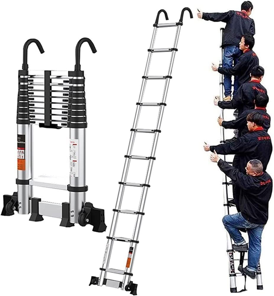 Buy 7m/6m/5m/4m/3m/2m Tall Telescoping Ladder with Hooks, Extension Collapsible Ladders with