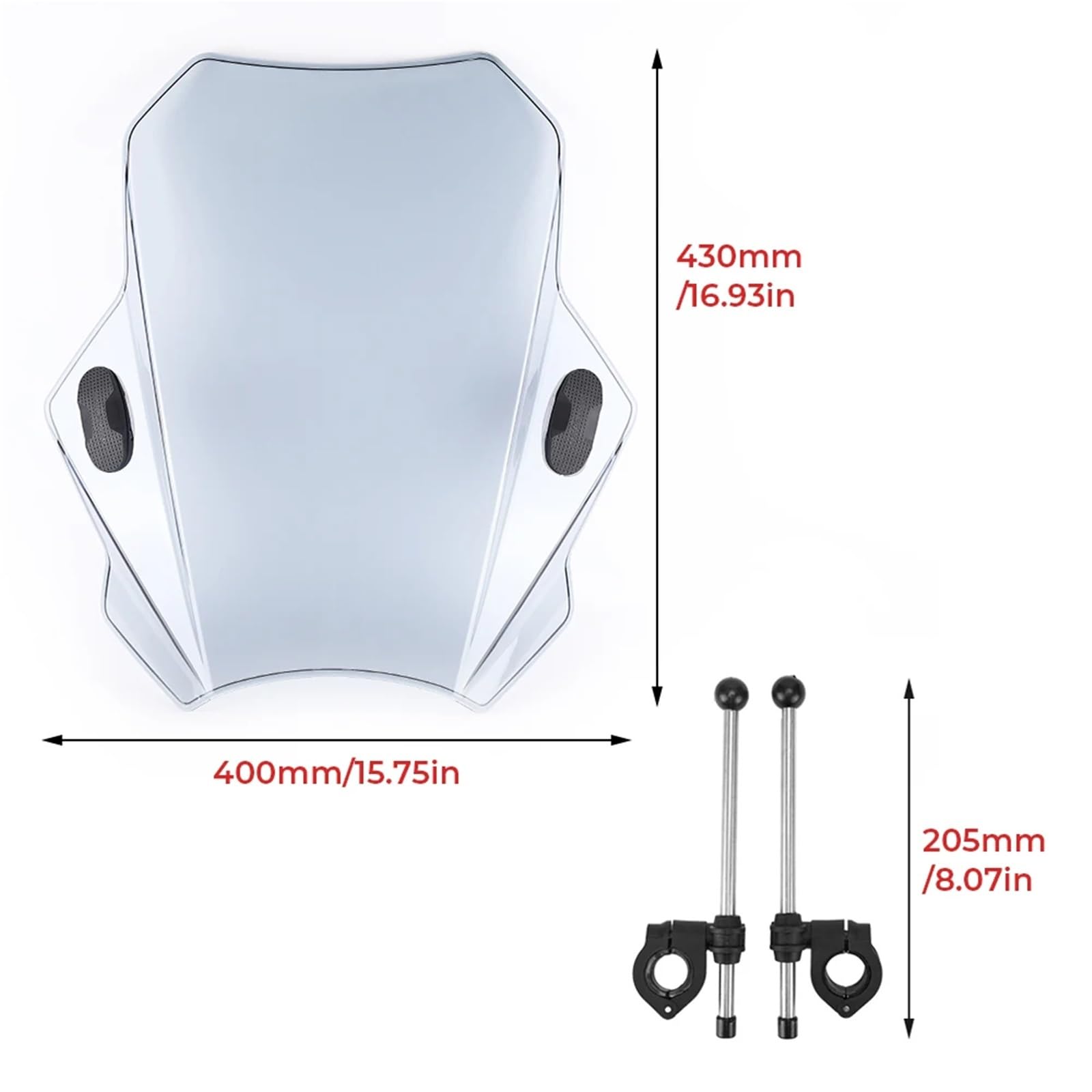 powietrzadeflektor Pasuje do YAMAHA MT09 MT07 R1 R3 CMX300 CMX 500 R1200RS CBF500 Deflektory Szyba przednia Motocyklowa Uniwersalna Deflektor motocykla(Transparent Gray)