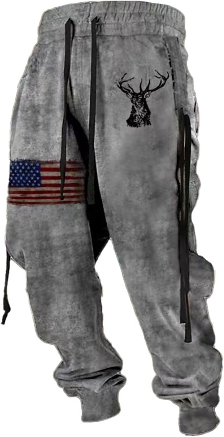 Mens Gothic Jogger Sweatpants Baggy Christian Cross Graphic Track Pants