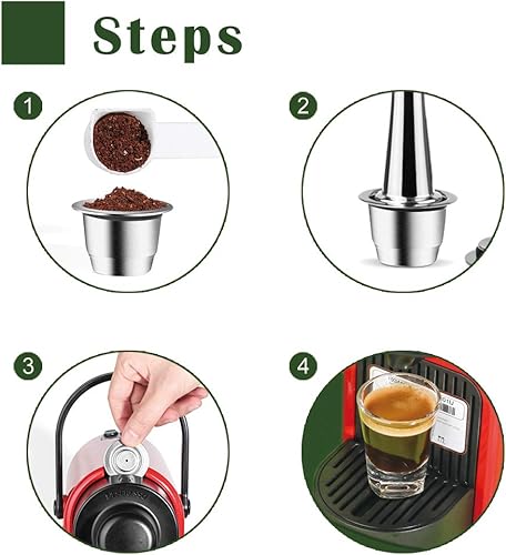 Miniatura 6 de Cápsula de café reutilizable actualizada para filtros de café de acero inoxidable Nespresso café crema Maker (1)