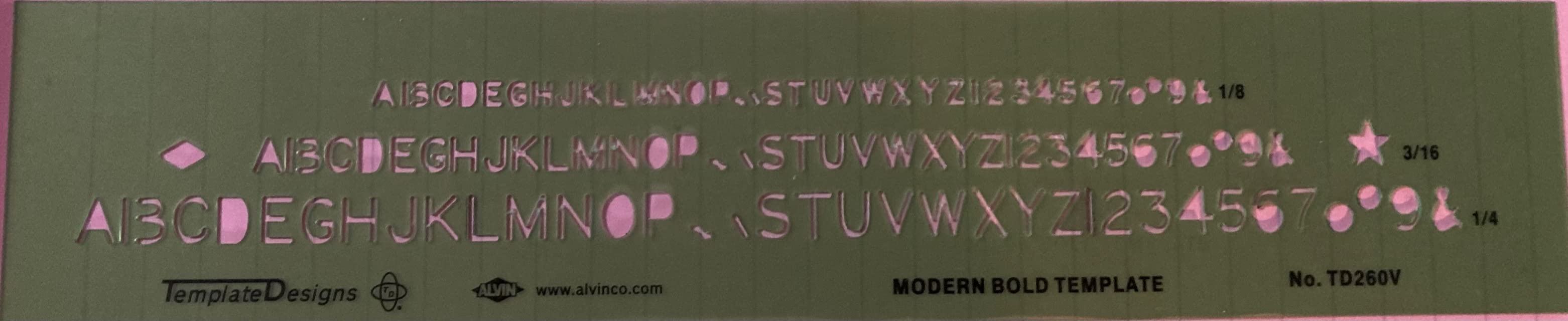 Alvin TD260V Modern Bold Lettering Template : Amazon.com.au: Computers