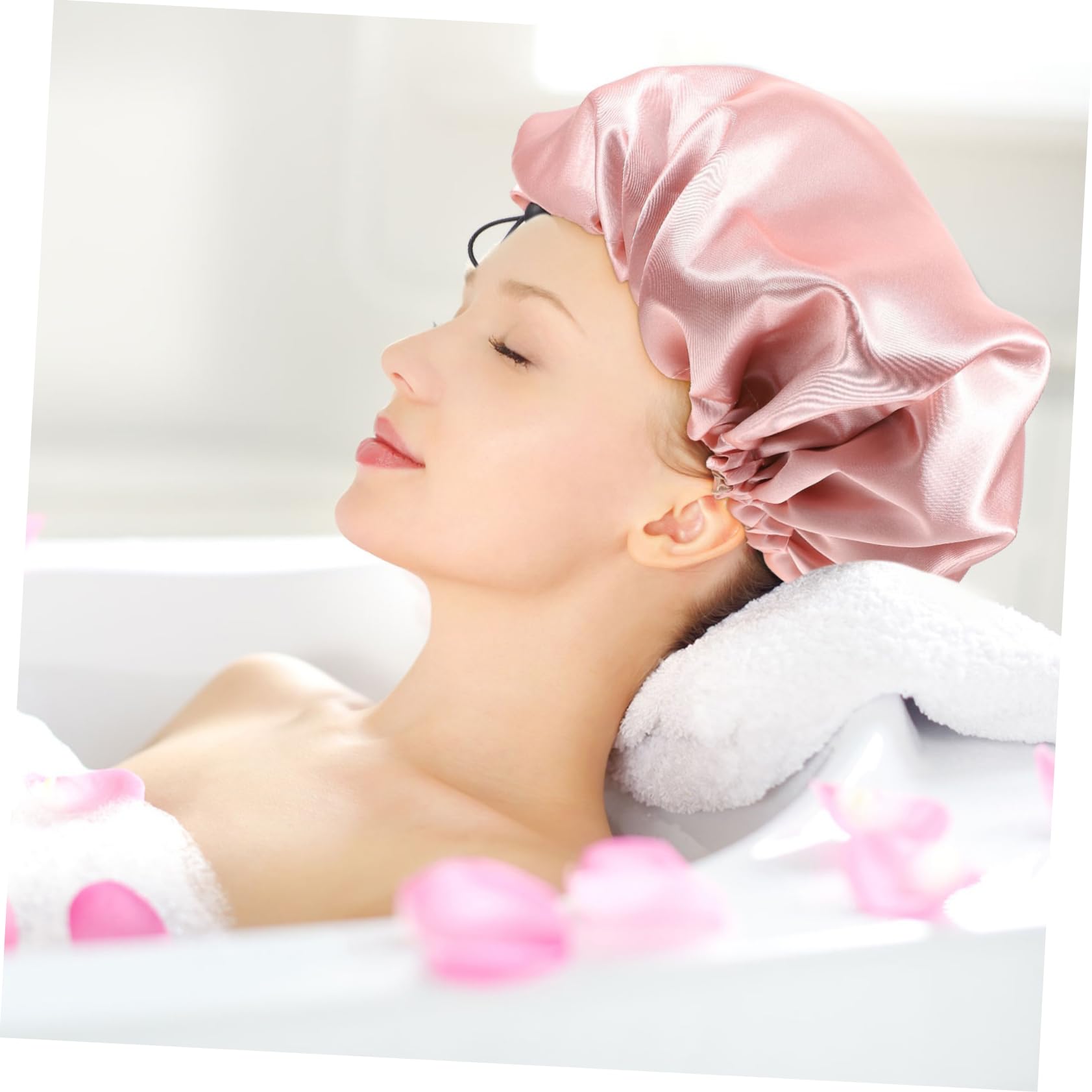 FOYTOKI Professional Hair Loss Cap 3pcs Solid Shower Cap Sleep Hat for Women Men Bathing Chemotherapy Soft Satin