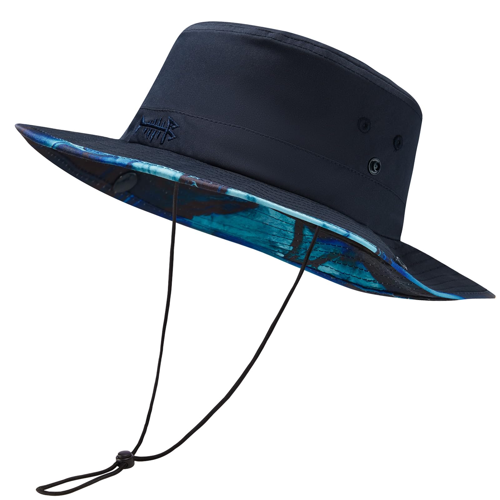 BASSDASH UPF 50 Patterned Under Brim Foldable Lightweight Bucket Sun Hats for Fishing Hiking Safari Men Women FH18