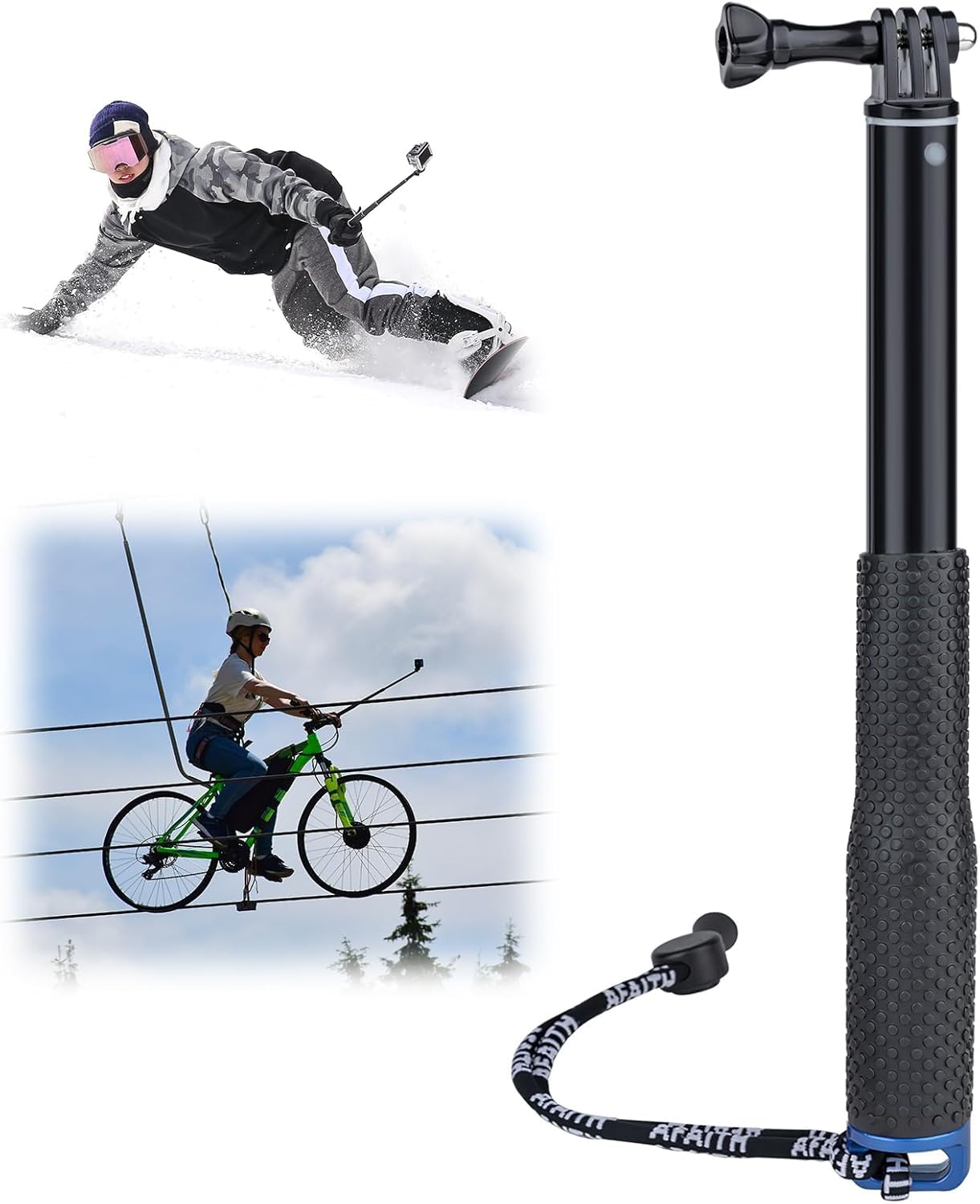 92cm Perche à Selfie Télescopique Etanche pour Autres Caméras d'action pour GoPro Hero 13 12 11 10 9 8 Max DJI Osmo Pocket 3 Action 5 Pro 4 AKASO EK7000 V50X