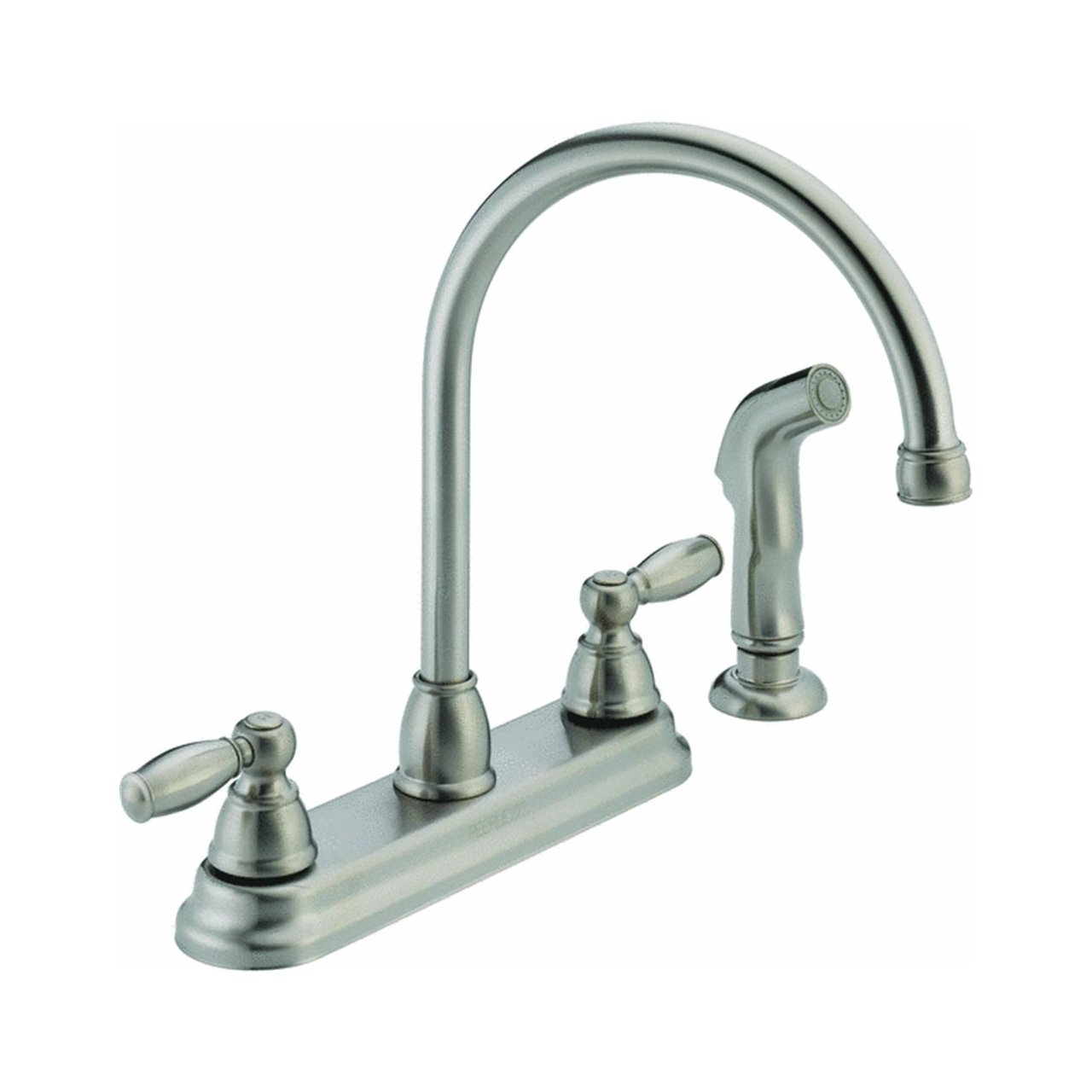 Peerless Claymore 2-Handle Kitchen Sink Faucet with Side Sprayer, Stainless P299575LF-SS