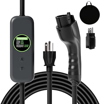 1+2 EV Charger Level Portable Electric Car Charger 6-20P 16A Power Plug 3.5KW 110V-240V for J1772 Electric Cars Applicable to Household Electricity