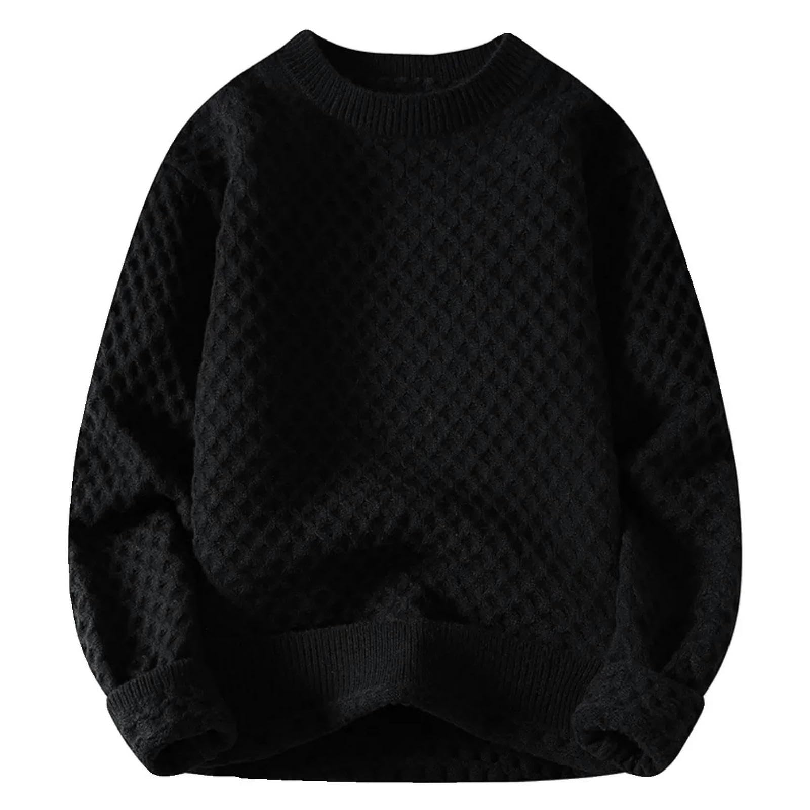 Męskie swetry sweter z okrągłym dekoltem męski luźny sweter z dzianiny moda jednolity kolor na co dzień dzianina męski ciepły sweter