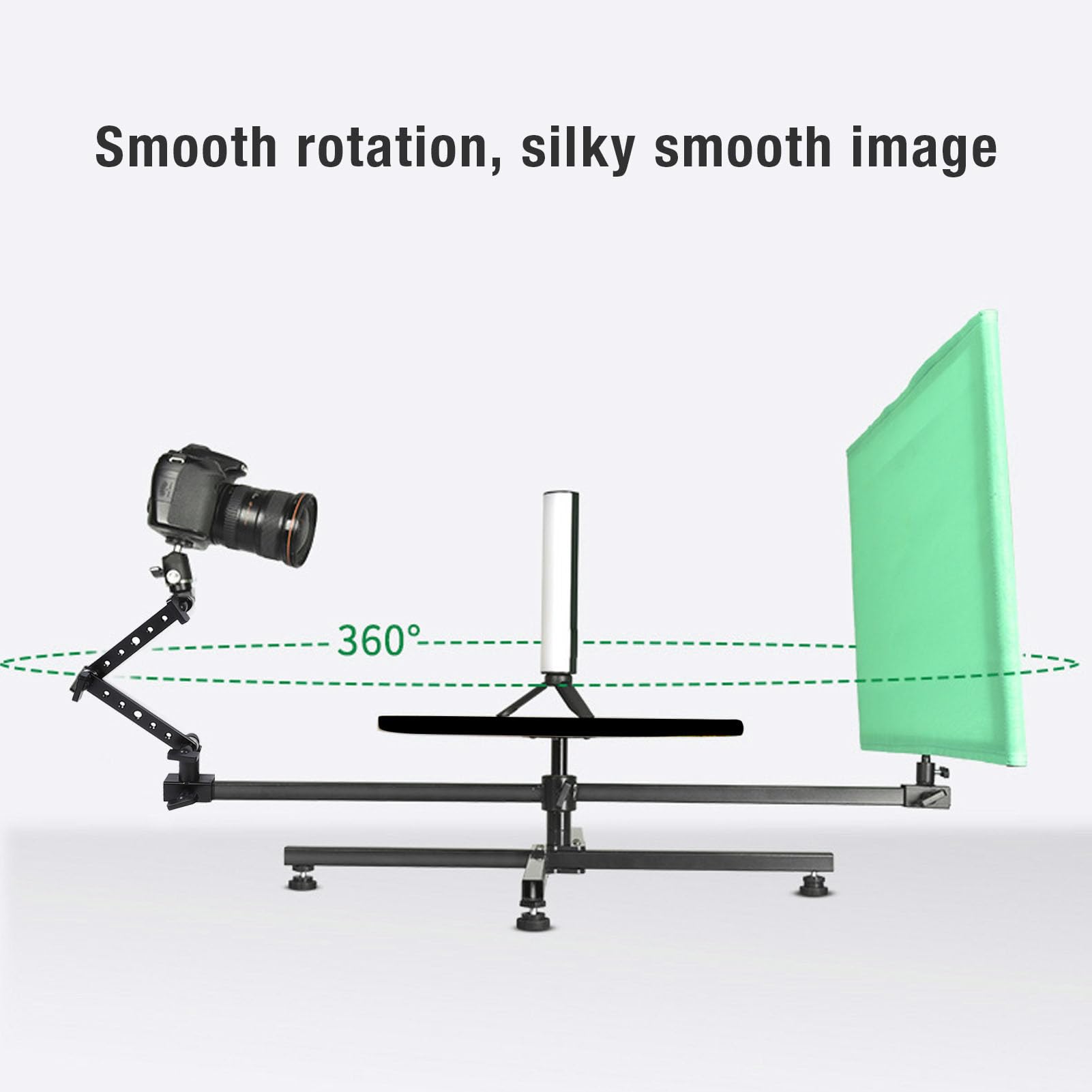 Camera Rig, Kit Piattaforma Rotante Video a 360 Gradi con Sfondo Rimovibile, Braccio Magico Regolabile, Piattaforma Rotante Video per Registi e Operatori Video