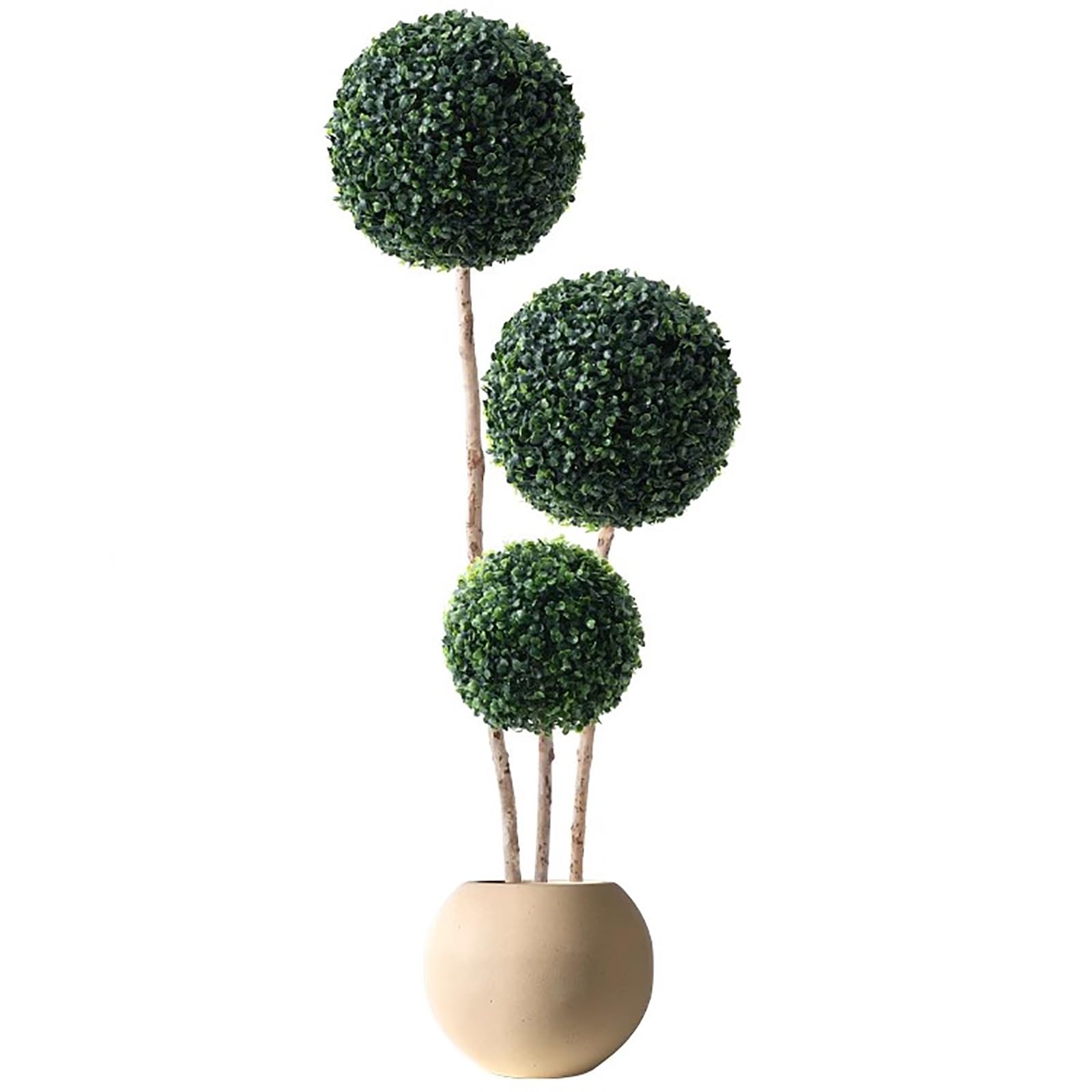 Albero Artificiale Decorativo, Albero Topiario a Forma di Palla di Bosso in Vaso, Pianta Finta per Decorazioni Interne/Esterne, Verde Scuro(Medium)