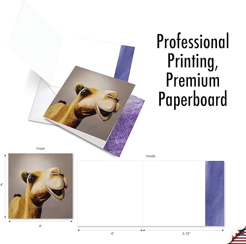 Miniatura 6 de The Best Card Company - 10 adorables tarjetas de notas en blanco (4 x 5.12 pulgadas) - Tarjetas de vida silvestre y animales, juego surtido para