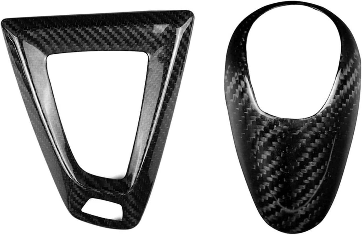 Wen Hong 2個の車のステッカー Lhdカーボンファイバーギアシフトノブベースカバーフィット