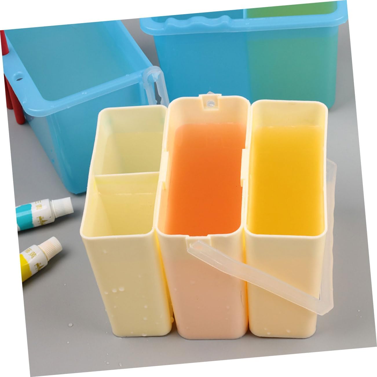 Multi-Functional Paint Brush Cleaner Handle Detachable Square Plastic Washer for Artists Versatile Art Supplies for Painting and Watercolor