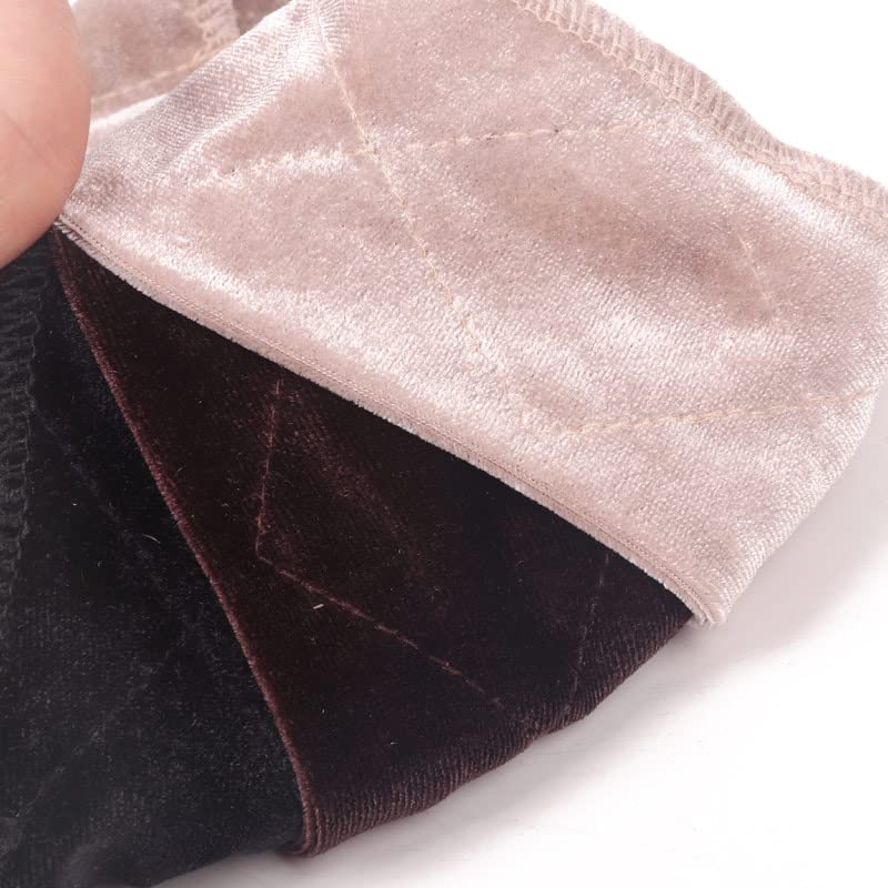 Miniatura 7 de Ecojunmi Diadema elástica de terciopelo para peluca, 2 piezas, cómoda banda ajustable para pelucas, banda antideslizante de buen agarre (marrón