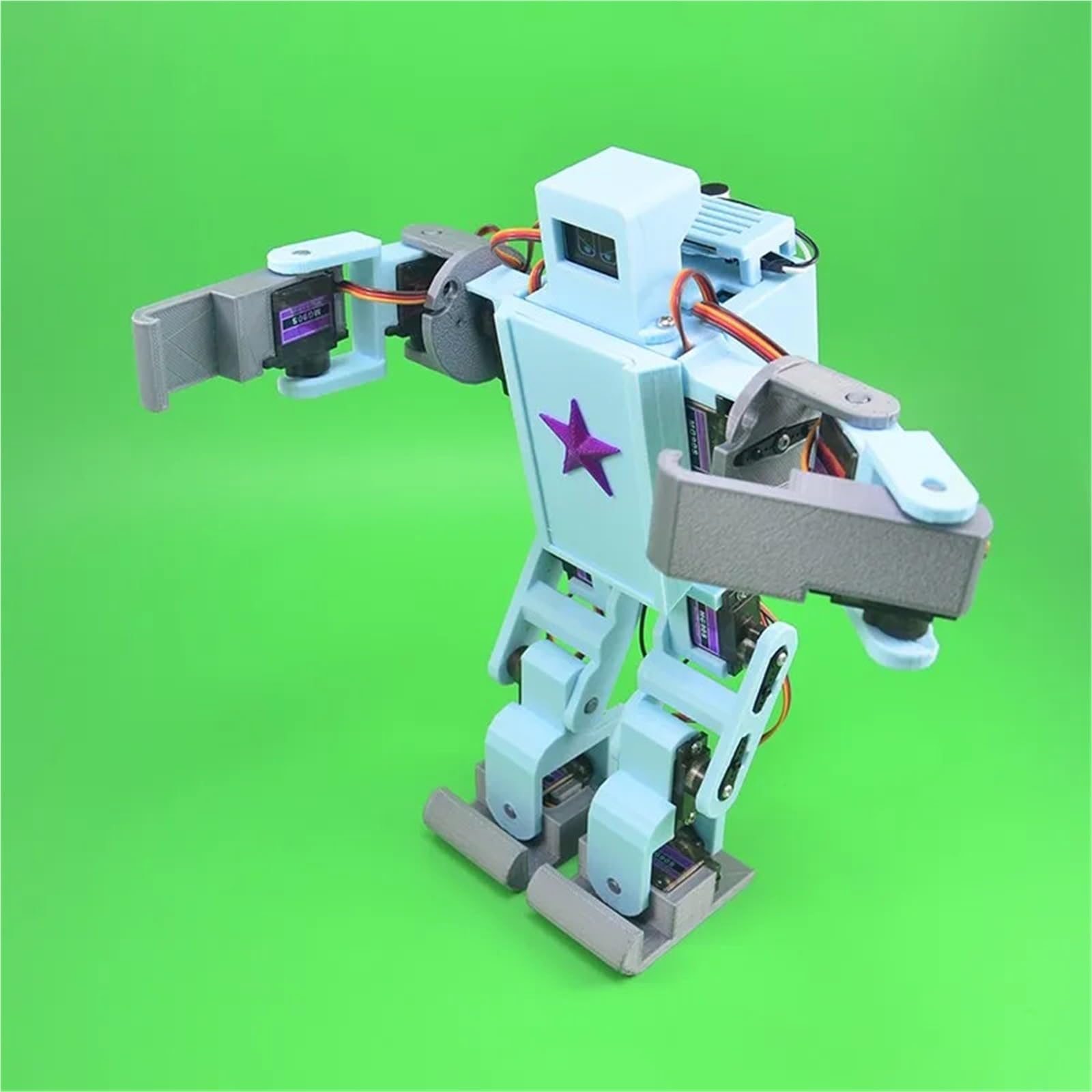 Robot humanoidalny 12 DOF z kontrolerem głosu Inteligentna zabawka dla Arduino Open Source Mieszane programowanie graficzne(Unassemble Kit)