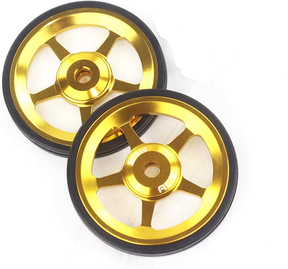 2pcs ACE Alloy Easy Wheels Easywheel for Brompton Folding Bike Dino Kiddo(Gold