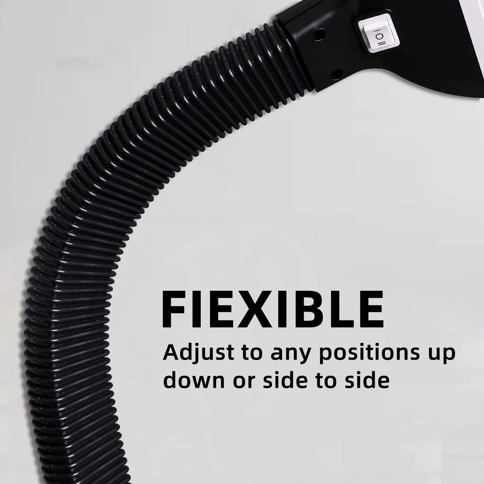 UMPOOL Bright LED Floor Lamp with HI-Off-Low Switch 2-Level Brightness 12W 63 Inches Tall for Living Room & Bedroom Reading, Repair, Crafts, Sewing etc. (Black)