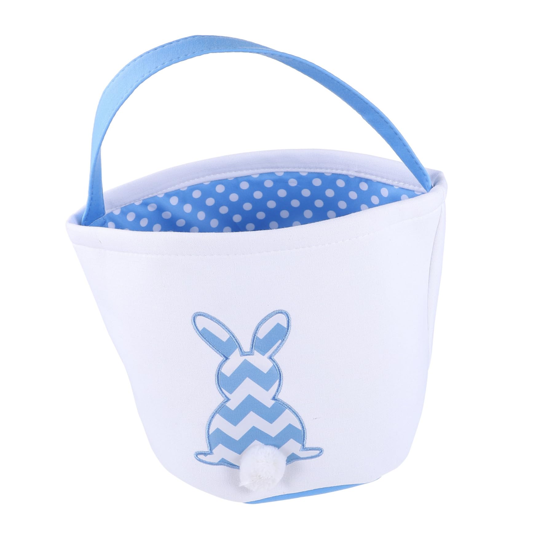 CIMAXIC 1Pc Theme Bunny Basket with Plush Tail Cute Cartoon Rabbit Candy Storage Holder for Treats Festival Basket