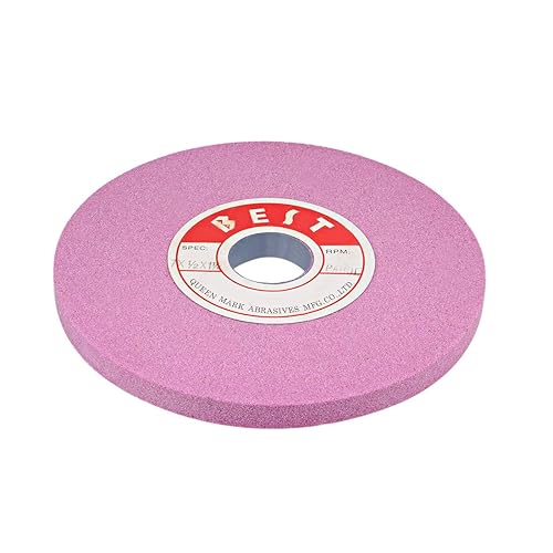 uxcell Grano rosa del PA 80 del óxido de aluminio de las muelas abrasivas del banco de 7 pulgadas para el pulido superficial