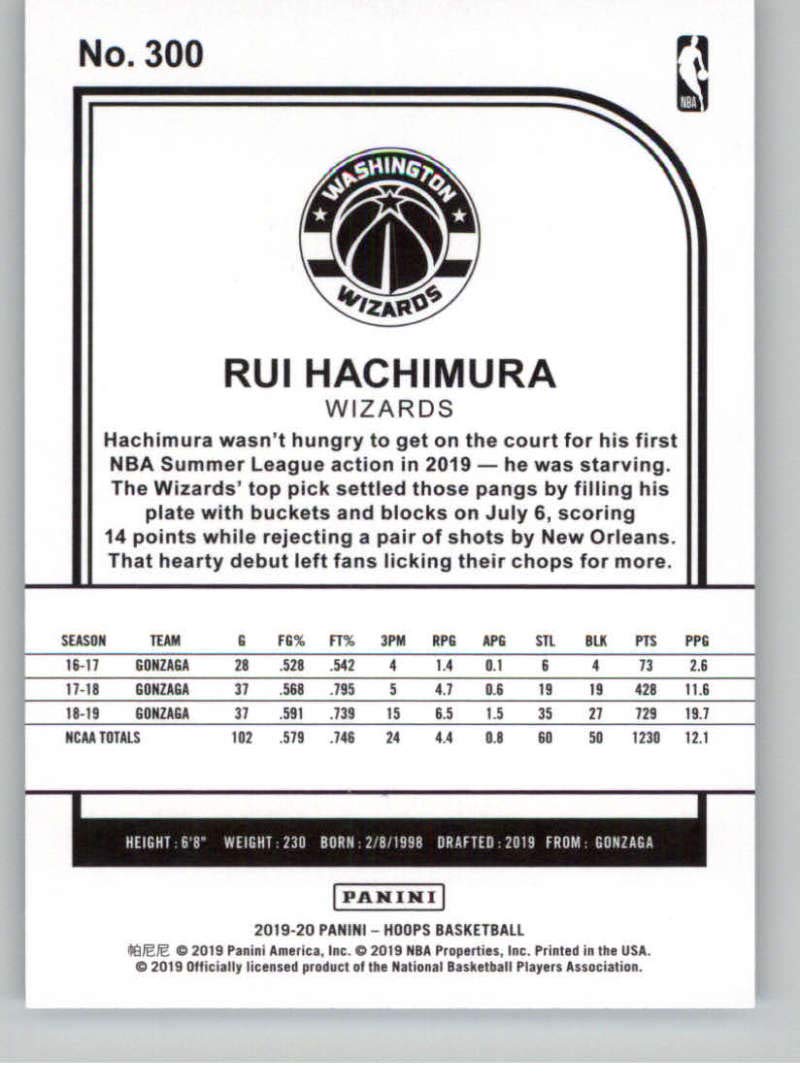 Amazon.com: 2019-20 NBA Hoops Basketball #300 Rui Hachimura Wash