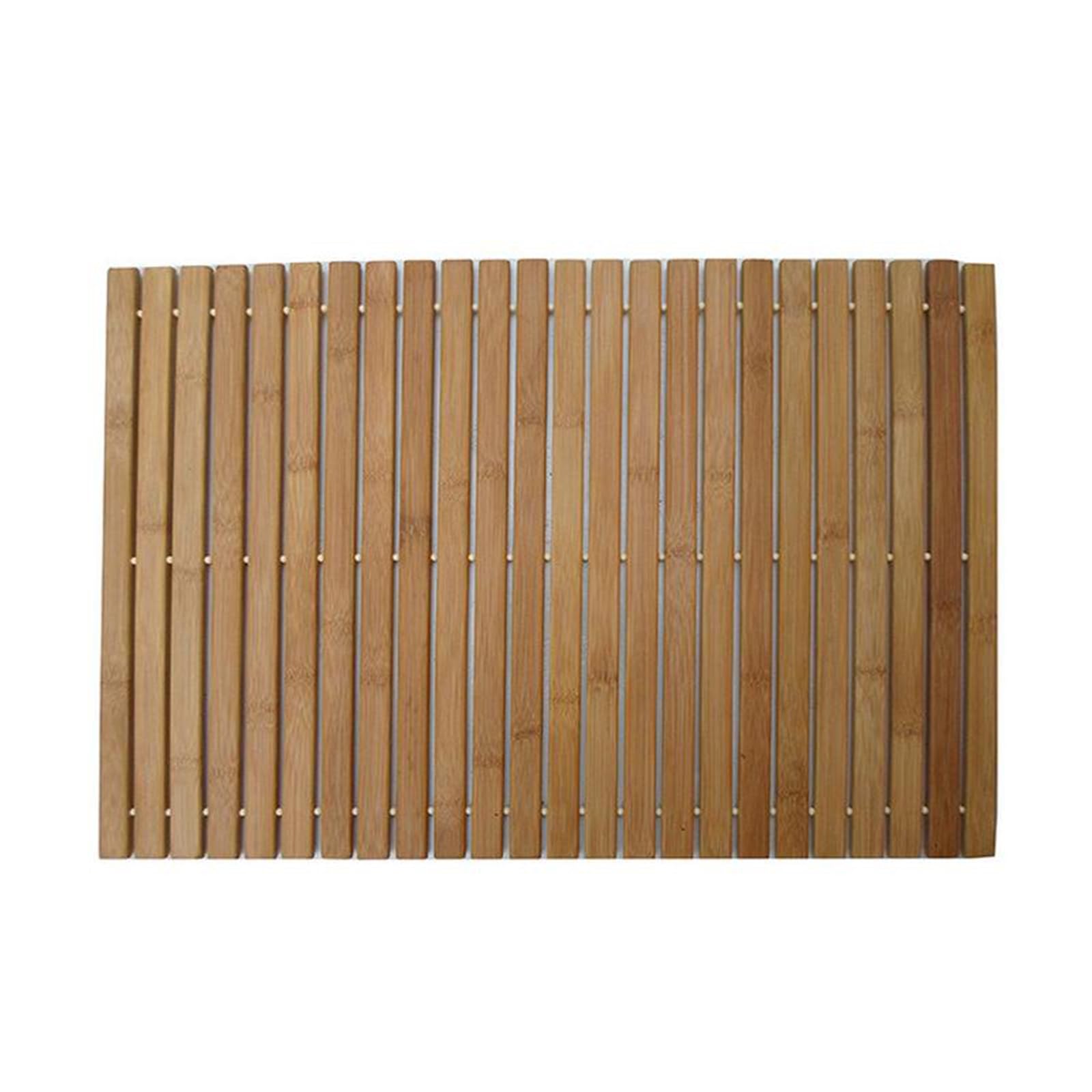 Alfombrilla de baño de bambú, alfombrilla de baño de bambú antideslizante, antideslizante impermeable, redonda pulida, némesis del agua en el baño