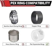 Vista 6 de Paquete de 2 EFIELD Válvula de bola de latón de cierre completo de puerto completo de expansión de Pex A de 1/2 pulgada con oreja caída, rojo