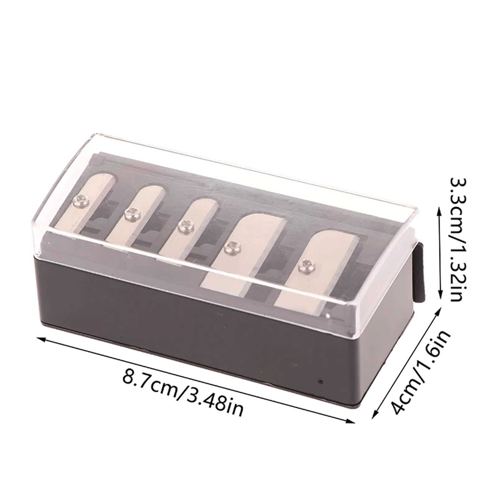 Manueller Bleistiftspitzer mit 5 Löchern, lang, spitz, mit Kunststoffabdeckung, Eyeliner-Stift, Kosmetikstift, Bleistiftspitzer (5 Stück)