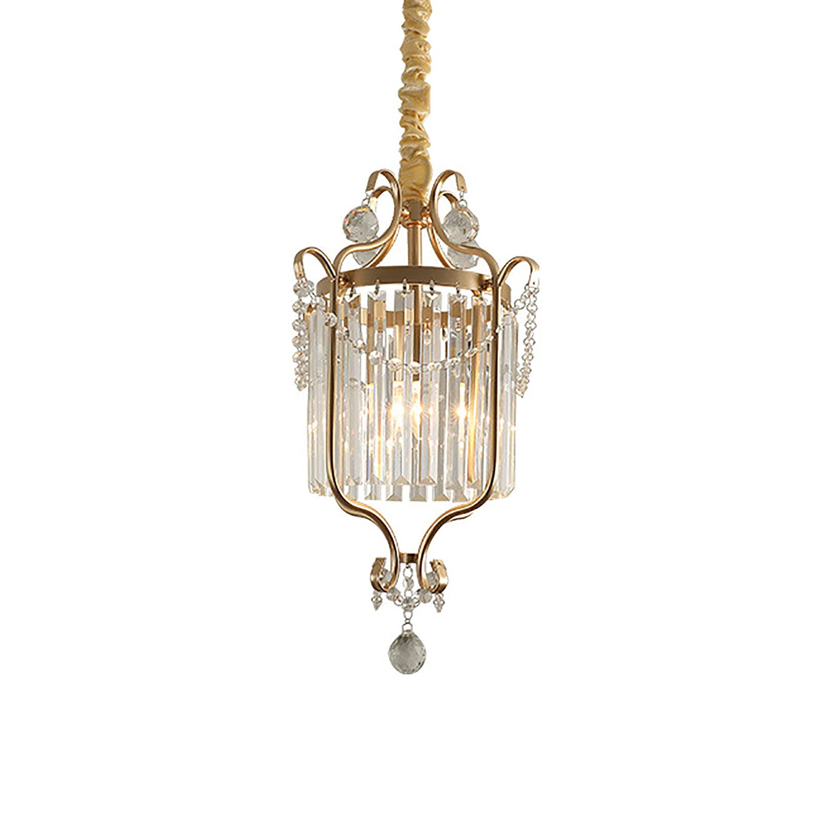 Leichter Luxus Kristall Wohnzimmer Licht,Gold Eisenkunst Kristall Kronleuchter,Für Schlafzimmer Restaurant,Europäisch Pastorale Amerikaner Kronleuchter,E14 Nordic Leichter Luxus Kr-Golden. 35 * 50cm