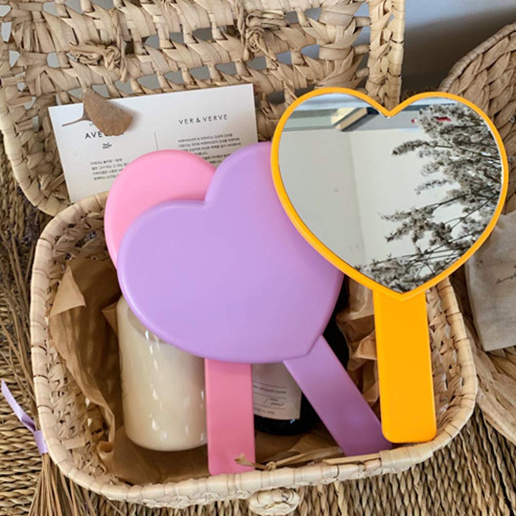 2 Stück Glitzer-Handspiegel In Herzform – Rosa & Silber, Faltbar Für Kosmetik & Reisen