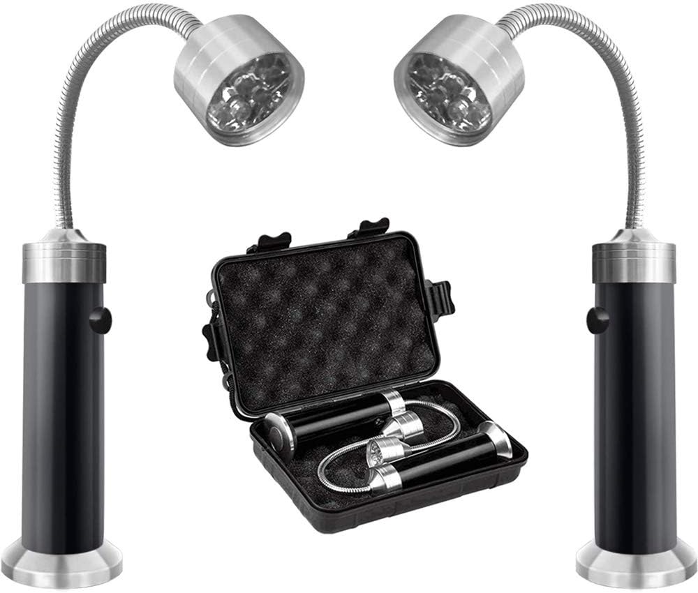 Grill Lights for Outdoor Grill Super-Bright, 2 Pack BBQ Light Magnetic Base with 360° Flexible Gooseneck, Grill Lights Waterproof Heat Resistant for Camping, Learning, Office, Auto Repairing