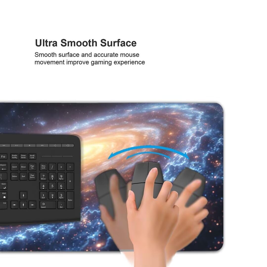 Alfombrilla de ratón 1400x600x3 MM, Alfombrilla Ratón XXL Extendida de Gran Tamaño con Bordes Cosidos, Base de Goma Antideslizante Almohadilla para Teclado, Cielo de ensueño S-9737