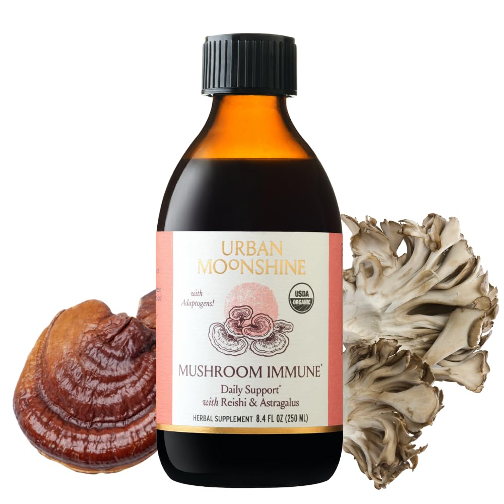 Mushroom Immune - Daily Immune Support with Reishi & Astragalus - Herbal Tonic for Healthy Immune System - Medicinal Mushrooms - Adaptogens - 8.4 Fl Oz