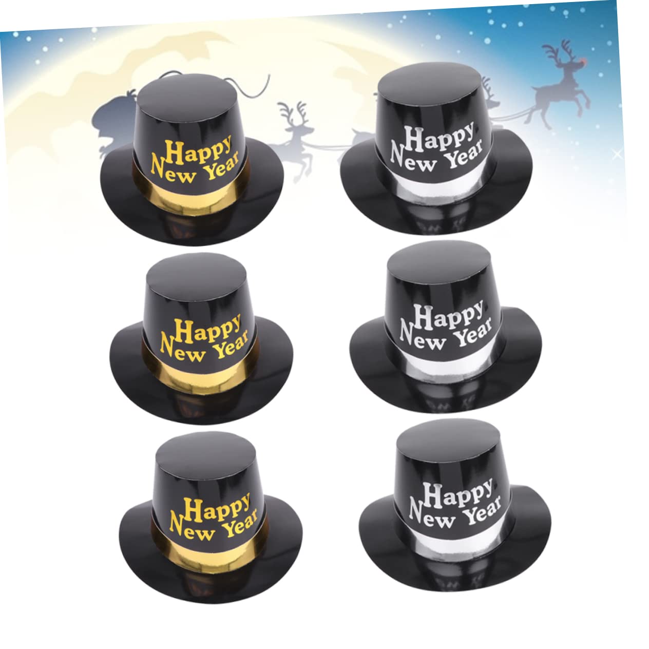 LABRIMP 2 Sets Silvester-partyhüte Festliche Kopfbedeckungen Aus Papier Silvester-zylinder Weich Und Bequem [farboption] 6 Stück * 2