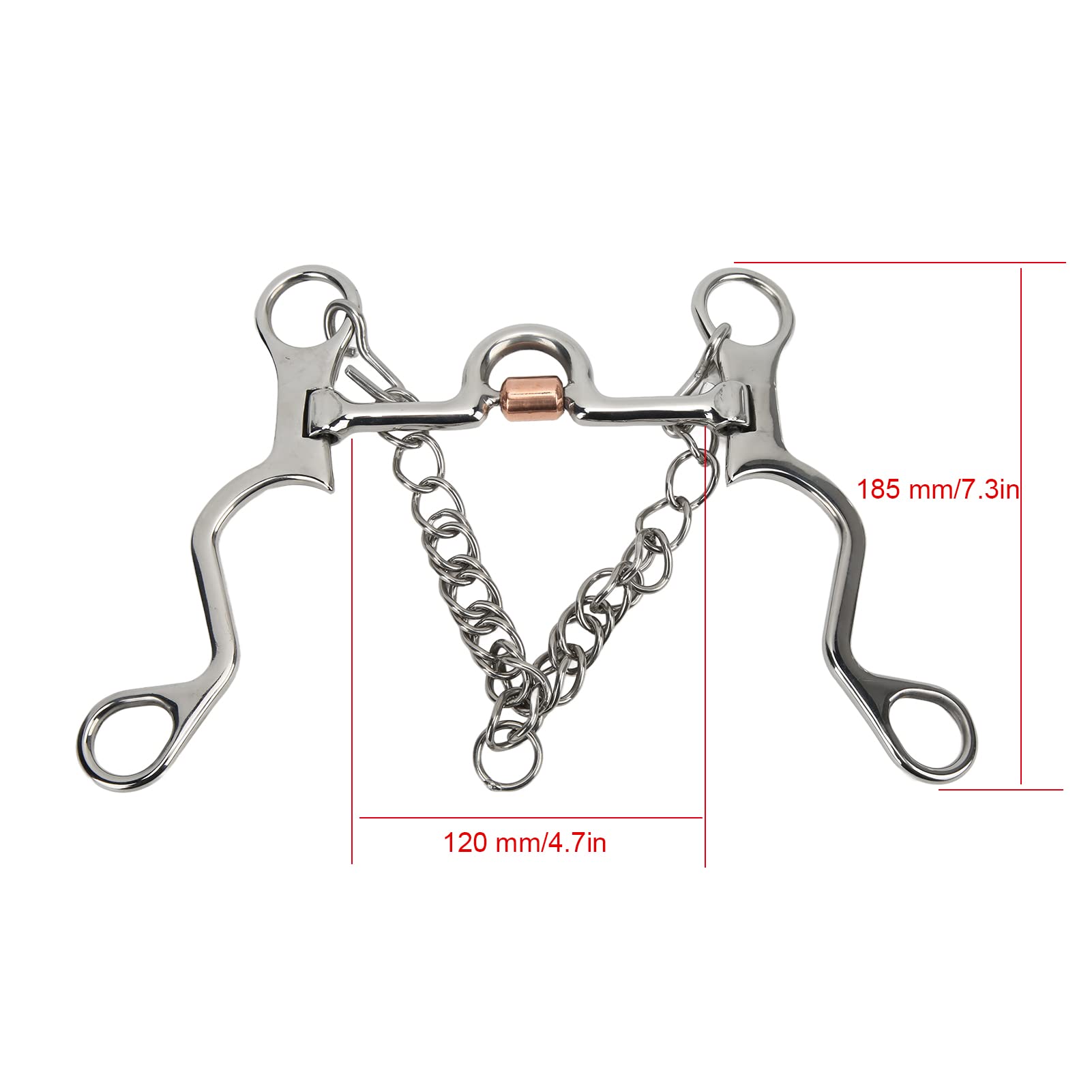 Morso per Cavallo Pelham, Morso Pelham dal Design Raffinato in Rame per Prestazioni Equestri per l'equitazione