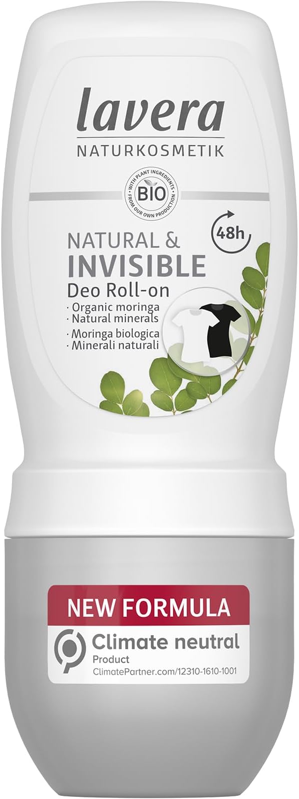 lavera Deo Roll-On NATURAL & MILD 48 h - vegan - natural cosmetics – organic oat & natural minerals - without aluminum - climate neutral – 48 h protection - dermatologically tested - 50 ml