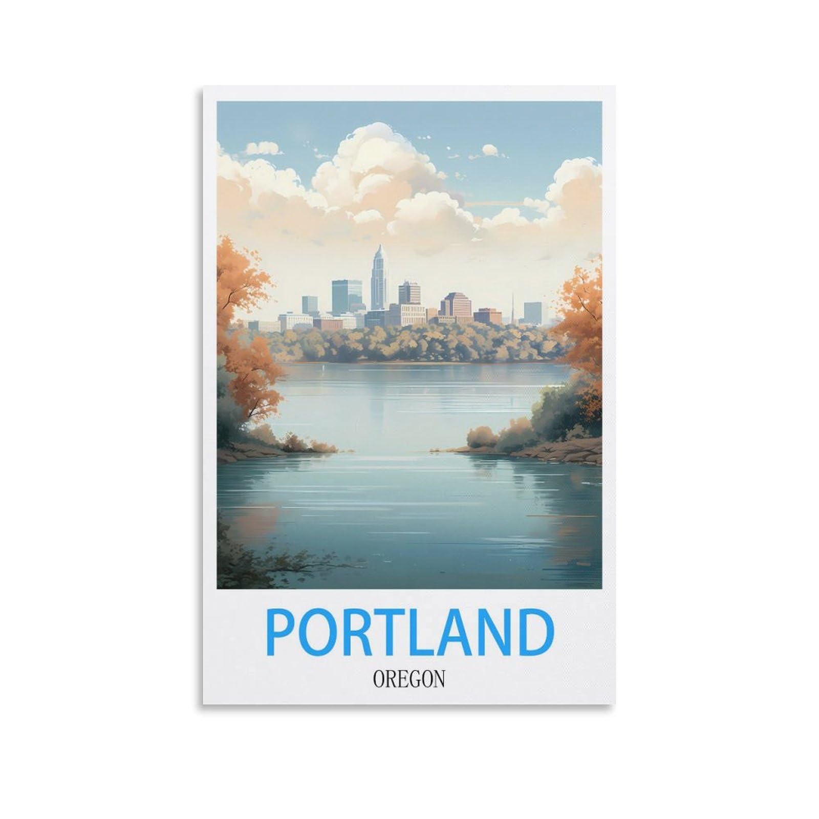 Tin Signs Retro,Portland Oregon,Wall Art Decorative Plaque Decor for Home Livingroom Bedroom Cafes Coffee Bars Decoration Gifts 30x30cm