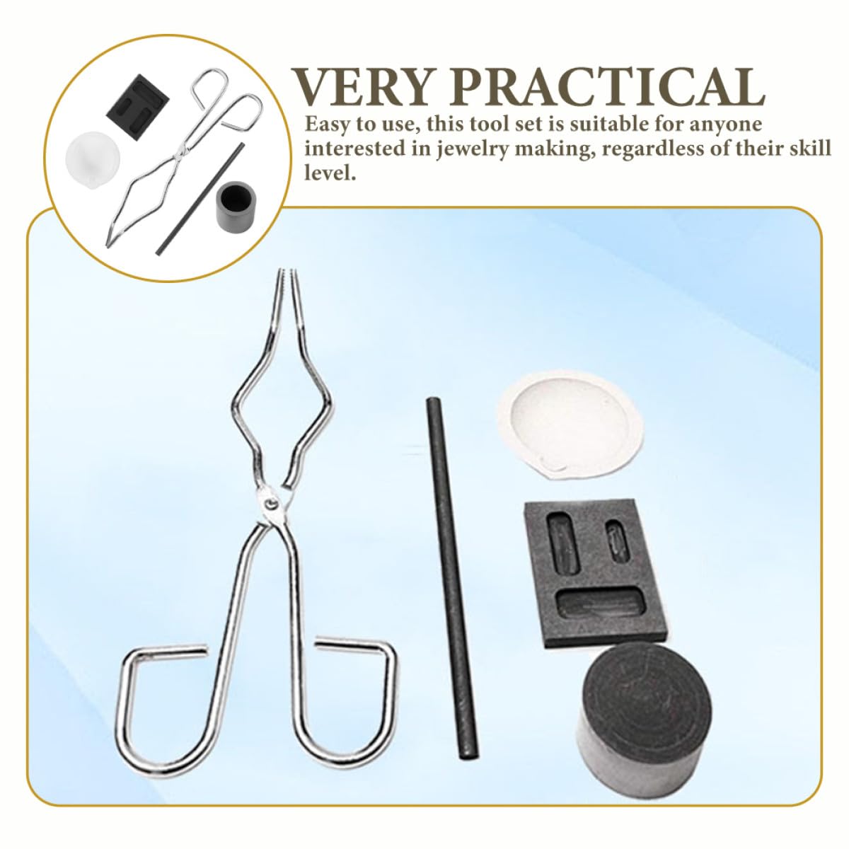 Kit de Herramientas para Joyería Molde de Lingote de Grafito y Diseño de Tres Agujeros, Fácil de Usar para Fundición y Proyectos Diversos