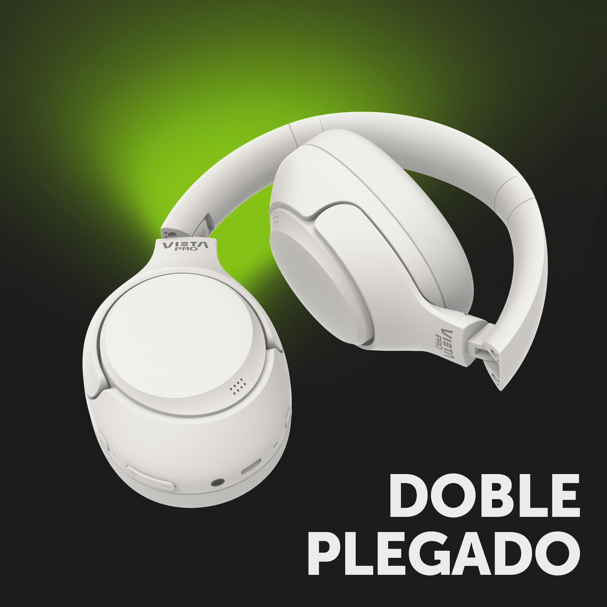 Vieta Pro Auriculares Diadema Calm 2, Bluetooth, función Dual Pairing, cancelación Activa de Ruido hibrida y Modo Ambiente, Aux-in, micrófono, Diadema Ajustable. Batería 60 H.