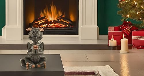 Miniatura 6 de JFSM INC. Dragón feliz negro orando meditación Zen Yoga Figurita Fantasía Decoración Coleccionable