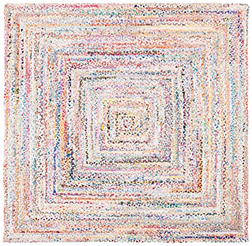 SAFAVIEH Braided Collection Area Rug - 11' Square, Ivory &