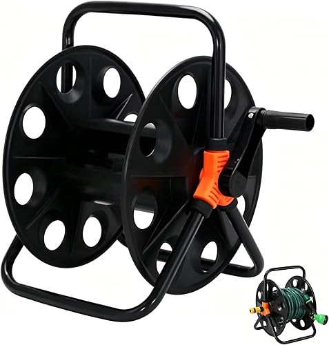 Portable Garden Water Hose Reel Cart, Holds up to 50-80 Feet of 5/8-Inch Hose, Small Hose Reel Lightweight Hose Pipe Holder for Garden/Flower Beds/Car Washing