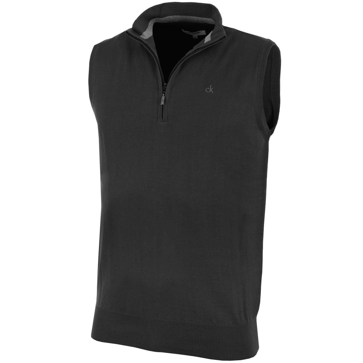 Calvin Klein Golf Mens CK 1/4 Zip Sleeveless Sweater Vest - Charcoal - L