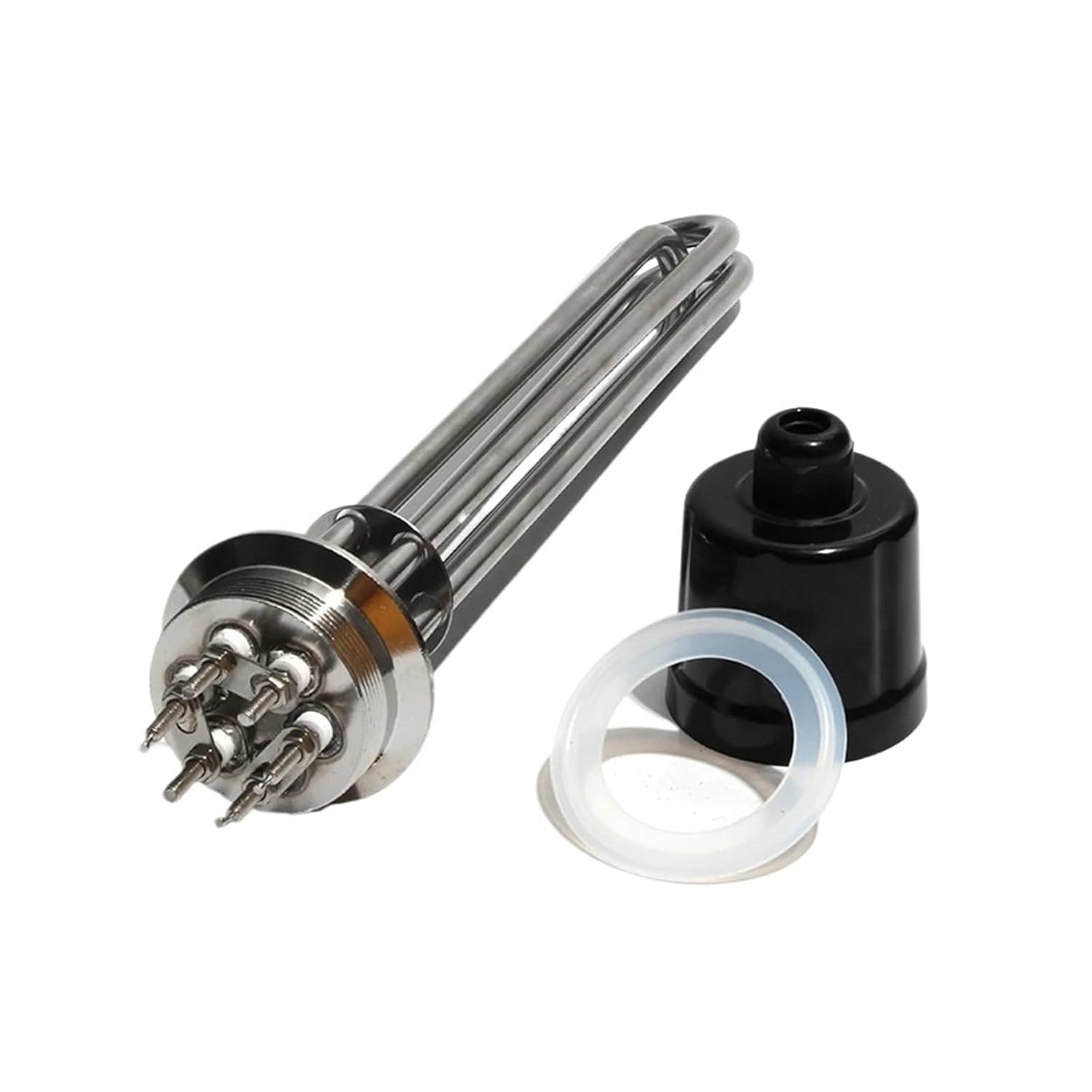 2" Tri-Clamp Tubular Electric Heating Element - 304 Stainless Steel - 3KW to 12KW for Distilling and Heating Applications(with clamp,380V-4.5KW)