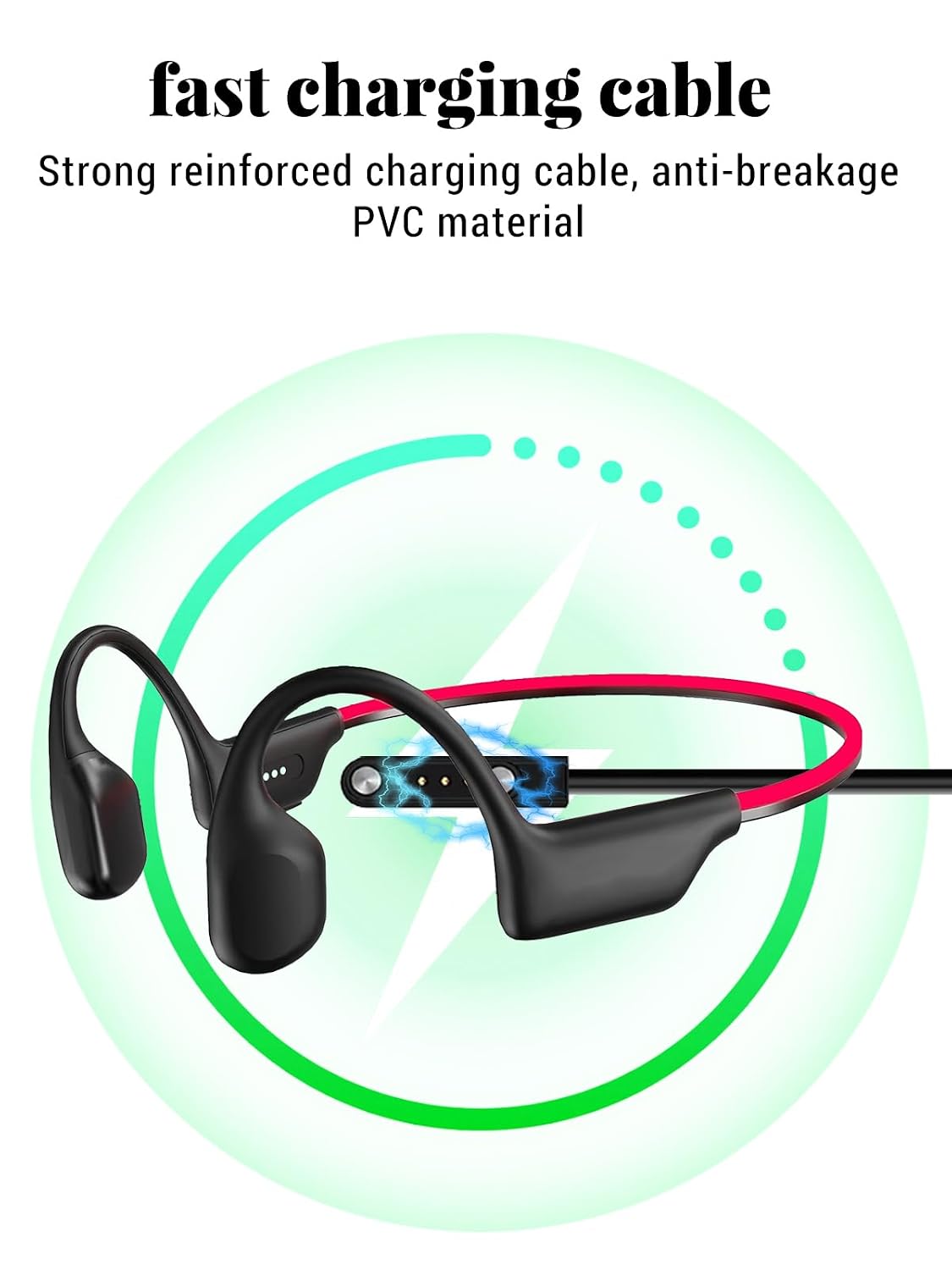 for Fanisic DG08-Bone Conduction Headphones Charging Cable - Upgraded Magnetic Fast Charging Cable, Smart Security Chip, USB Cable for Fanisic DG08, Black image 3