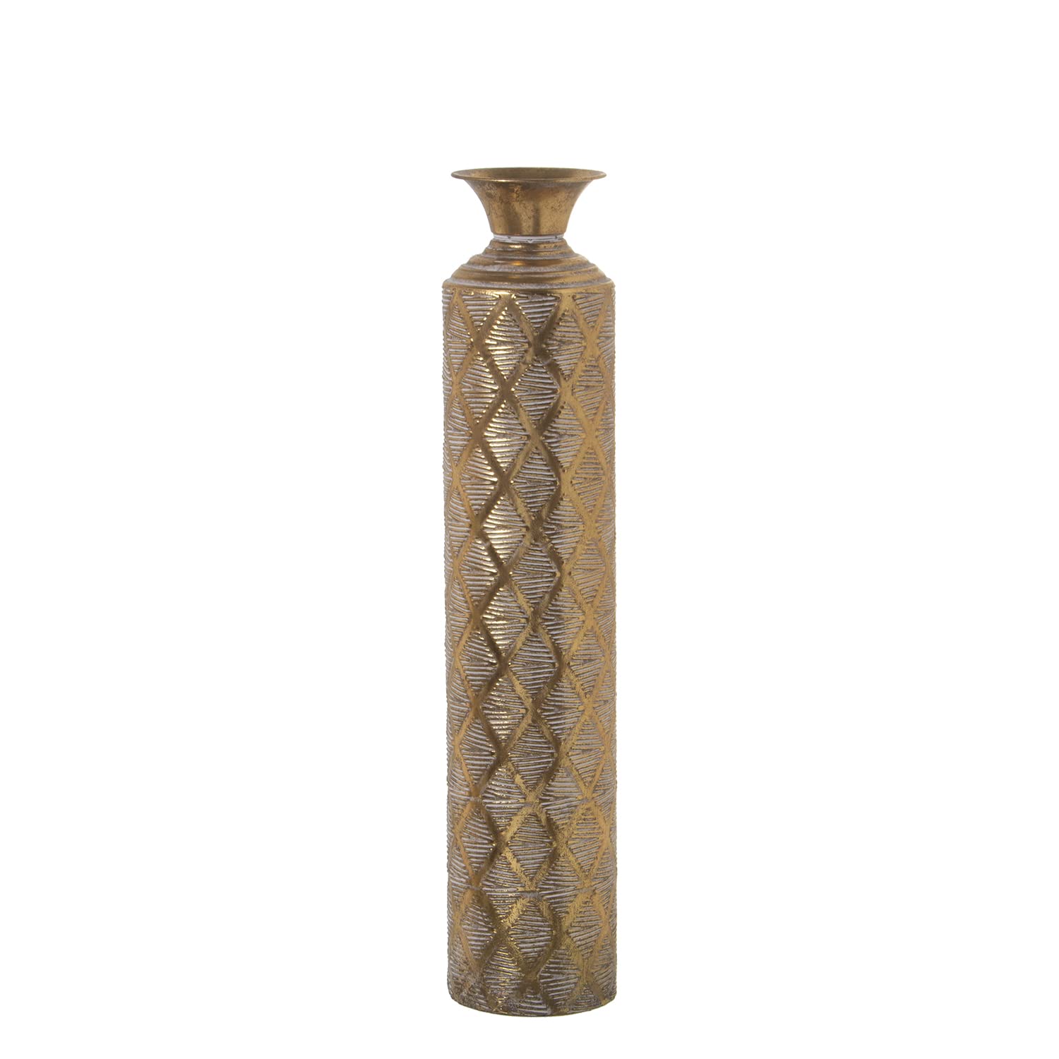 JARRÓN METAL 69CM DORADO_°14X69CM