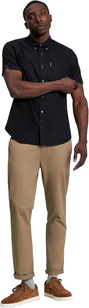 Ben Sherman Mens Signature Oxford Short Sleeve Shirt - Blue - L