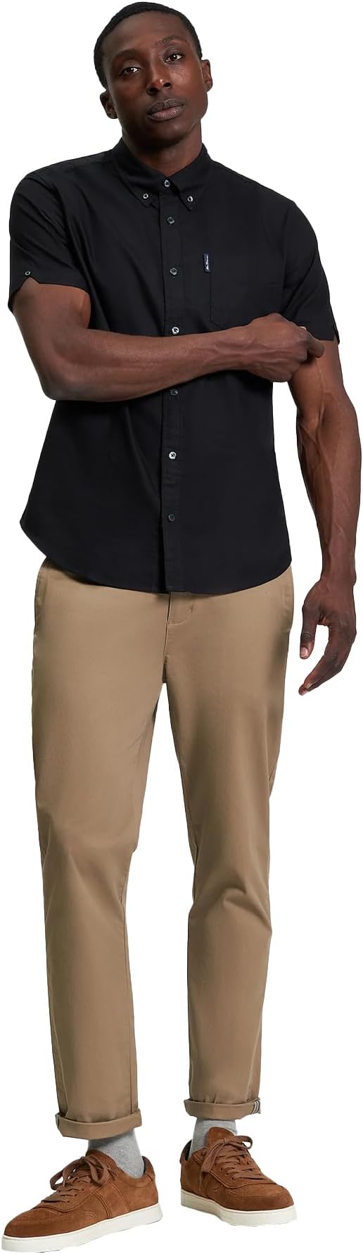 Ben Sherman Mens Signature Oxford Short Sleeve Shirt - Blue - L