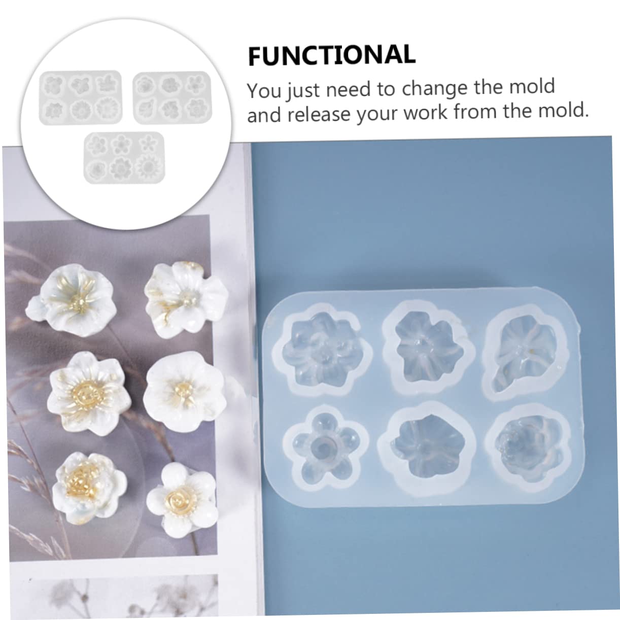 6piezas Moldes De Para Flores Forma De Margarita Perfectos Para Decoraciones Jabones Artesanales y Personalizados