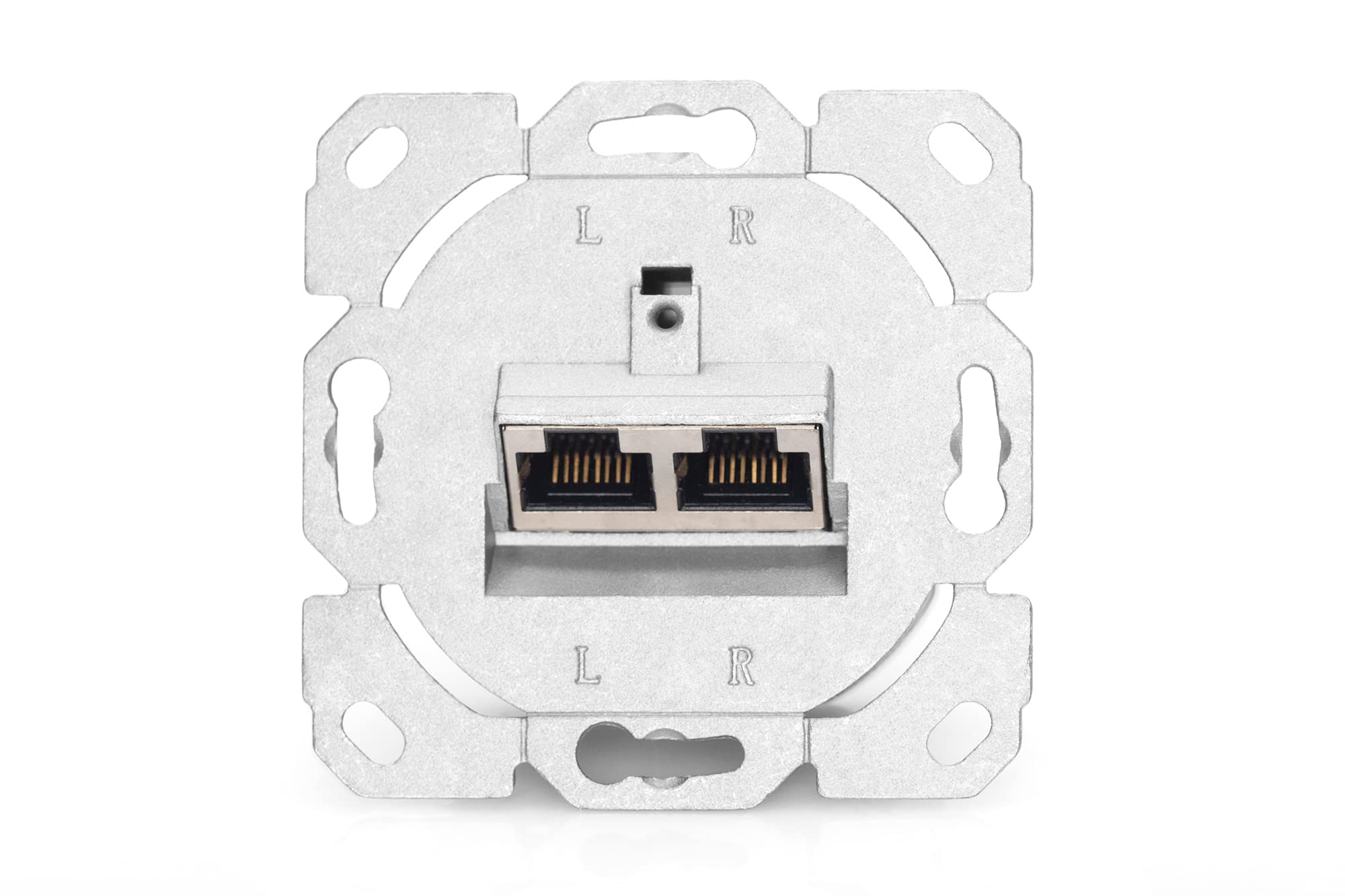 DIGITUS Prise courant Cat.6 classe E, 2 x RJ45, blindé