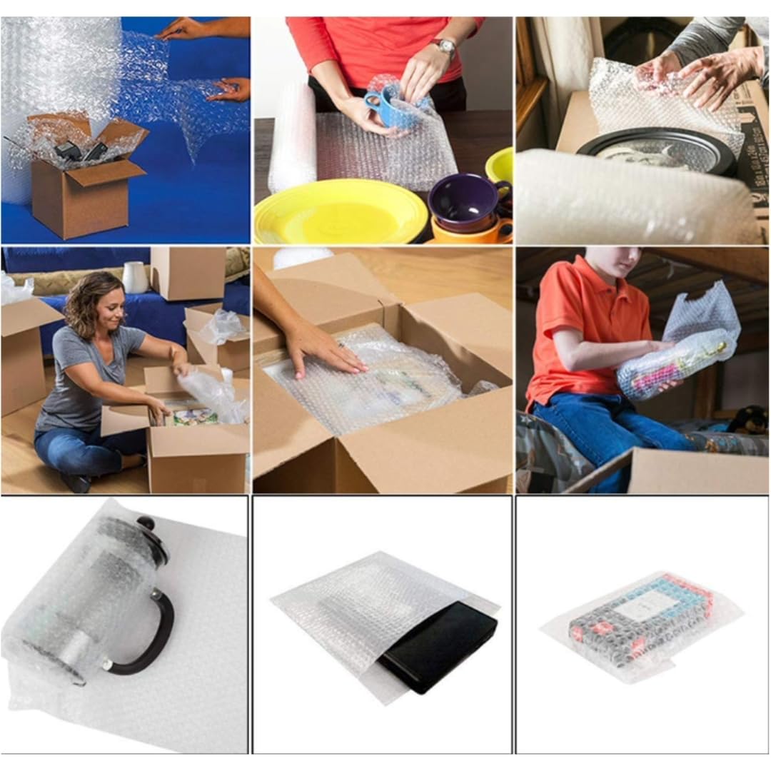 SRI VARI 40 GSM Heavy AIR BUBBLE WRAP PACKING ROLL for Safety, Multipurpose Packing Needs 1 Meter Wide (10 Meter Length, Transparent) BY SRI VARI (1 METER X10 METER, Transparent) 4