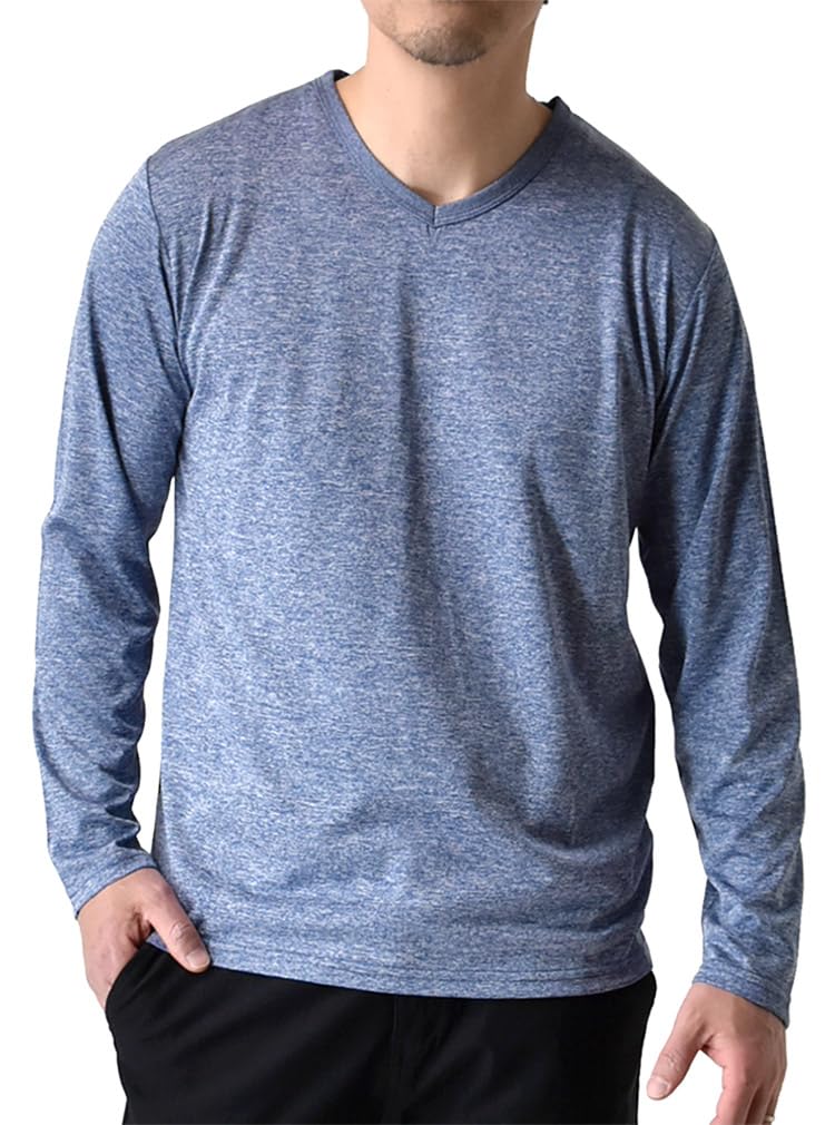 Arge B7J Cationon Dry Long Sleeve T-Shirt, Sweat Absorbent, Quick Drying, Cool Touch, UV Protection, Long Sleeve, Choose Your V-Neck-image-10